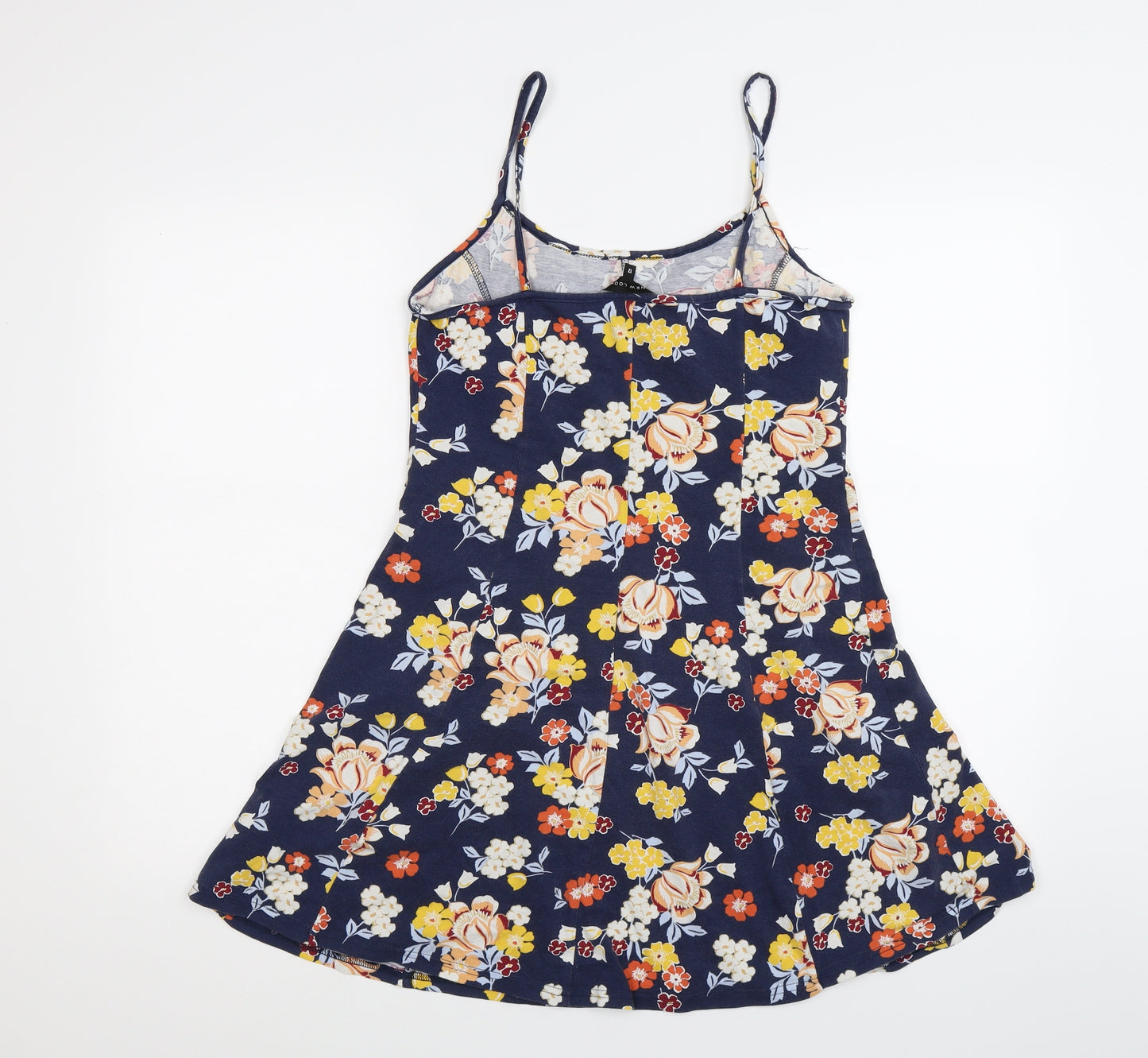 New Look Womens Blue Floral  Skater Dress  Size 12
