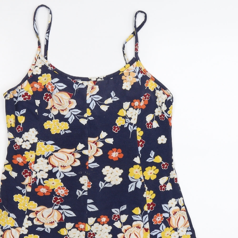 New Look Womens Blue Floral  Skater Dress  Size 12