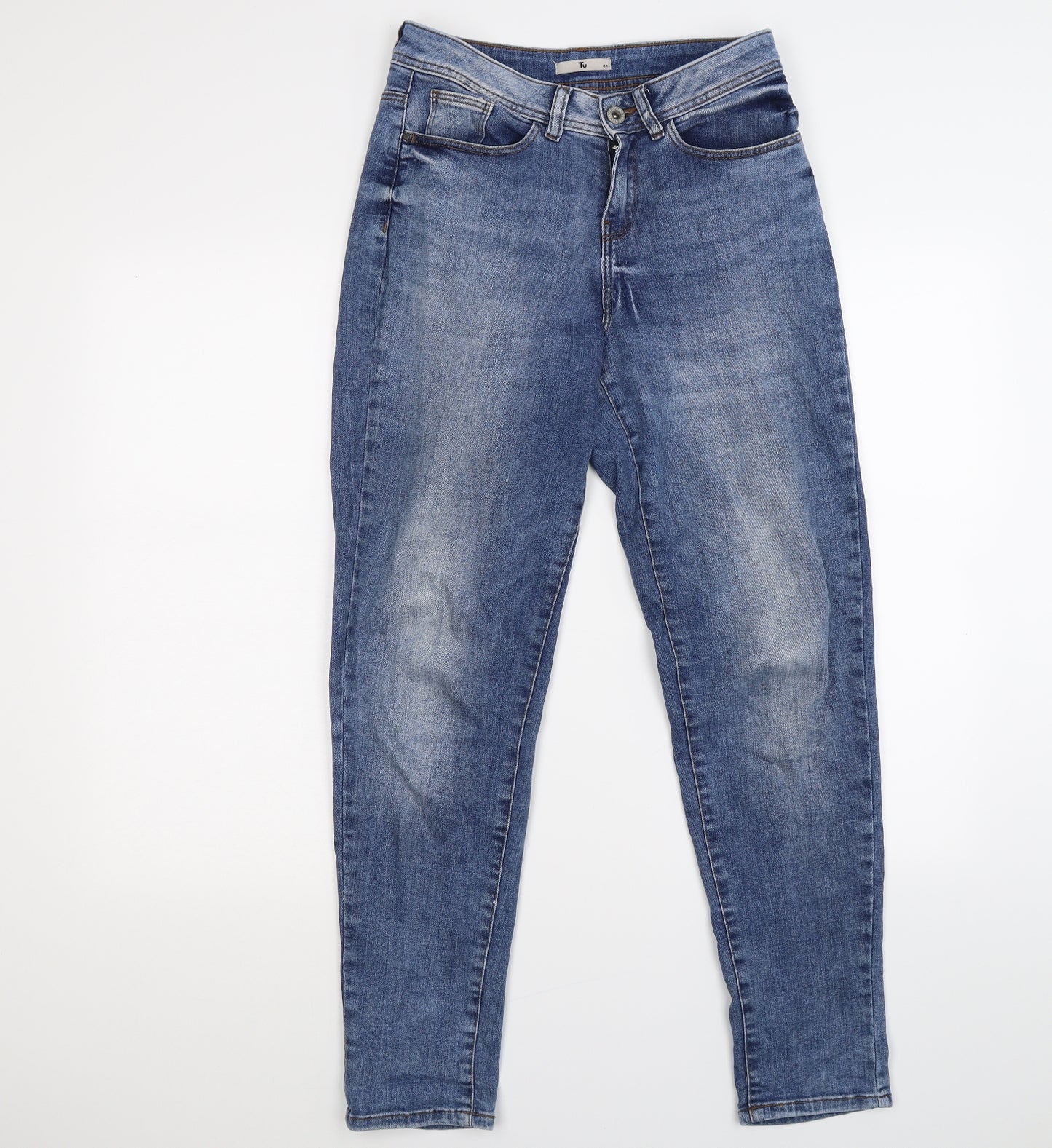 TU Womens Blue  Denim Straight Jeans Size 8 L28 in