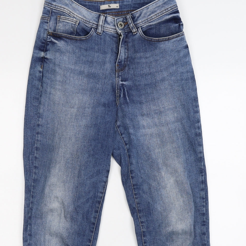 TU Womens Blue  Denim Straight Jeans Size 8 L28 in