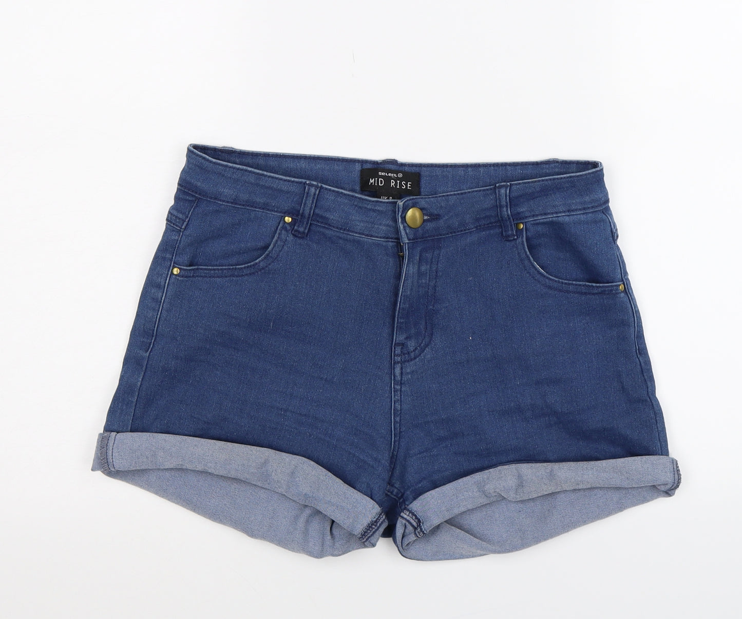 Select Womens Blue  Denim Cut-Off Shorts Size 8