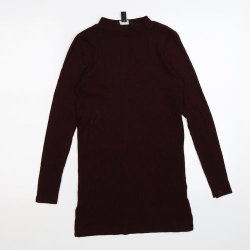 Very Womens Brown Striped  Pullover Jumper Size 6  - burgundy