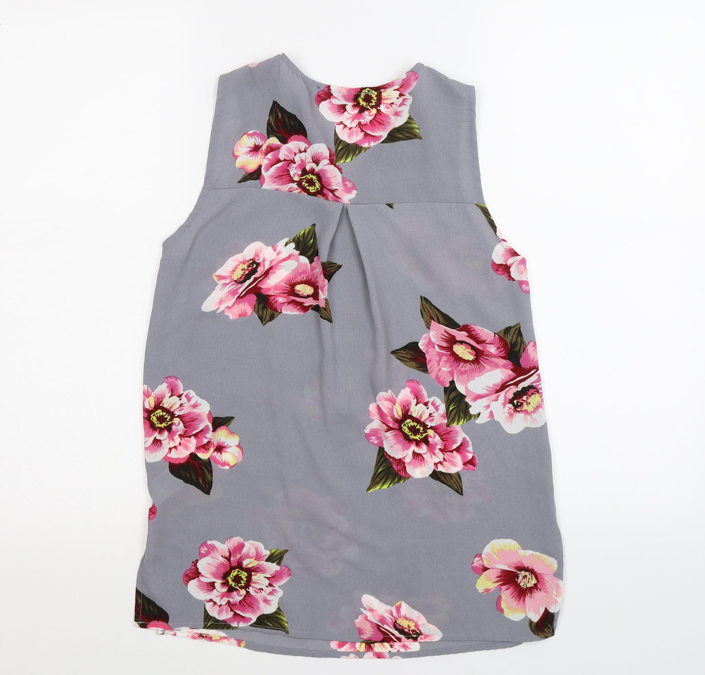 cameo rose Womens Grey Floral  Basic Blouse Size 6