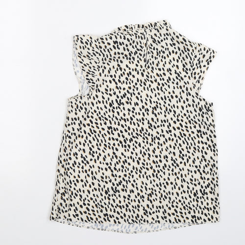 New Look Womens Ivory Animal Print Chiffon Basic Blouse Size 6  - LEOPARD PRINT