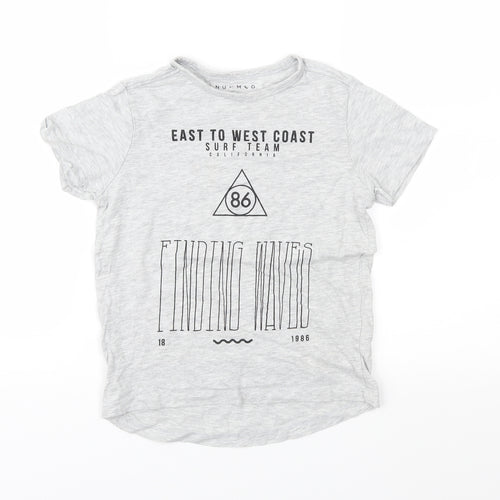 Nutmeg Boys Grey  Jersey Basic T-Shirt Size 6-7 Years
