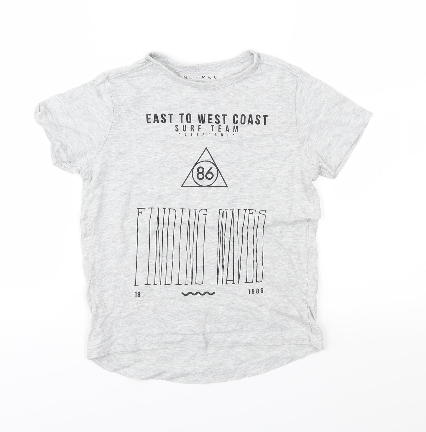 Nutmeg Boys Grey  Jersey Basic T-Shirt Size 6-7 Years