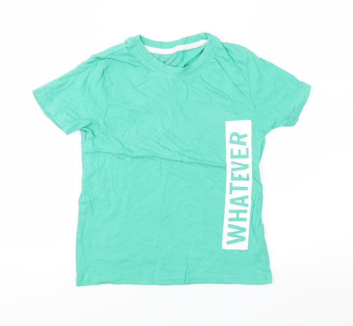 Pep&Co Boys Green Jersey Basic T-Shirt Size 6-7 Years