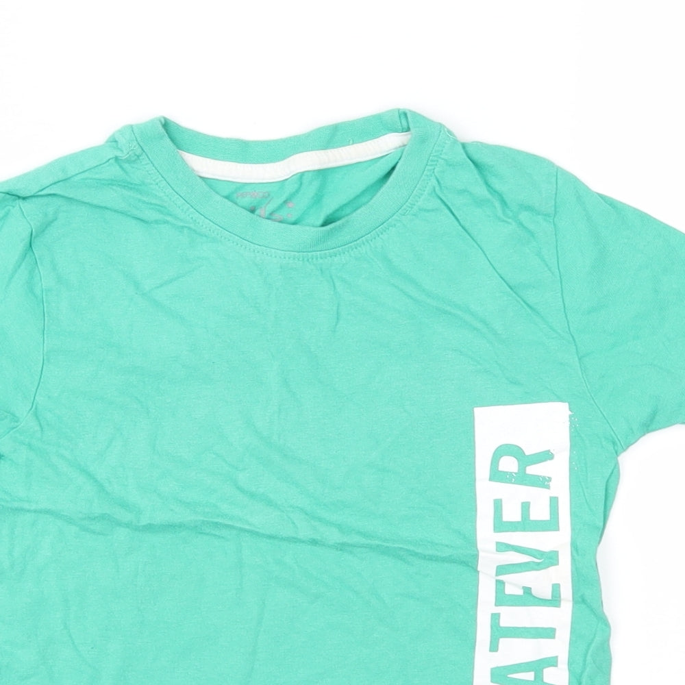 Pep&Co Boys Green  Jersey Basic T-Shirt Size 6-7 Years