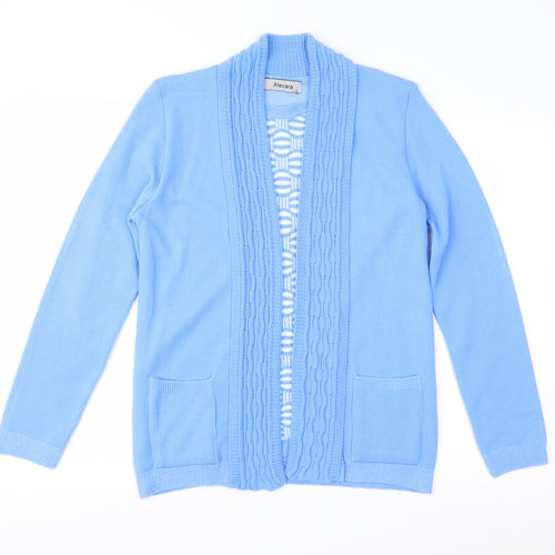 Alexara Womens Blue Geometric Knit Pullover Jumper Size S