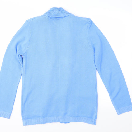 Alexara Womens Blue Geometric Knit Pullover Jumper Size S