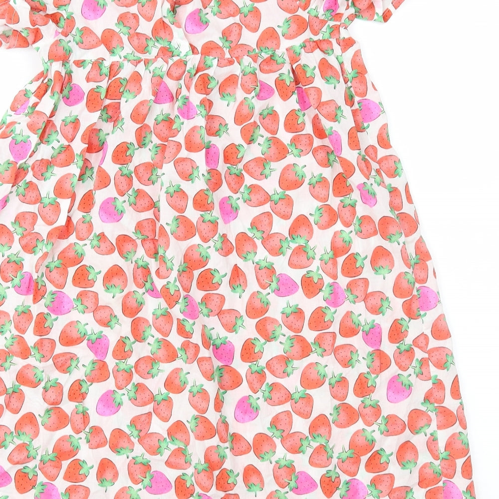 H&M Girls Pink Geometric  Fit & Flare  Size 9 Years
