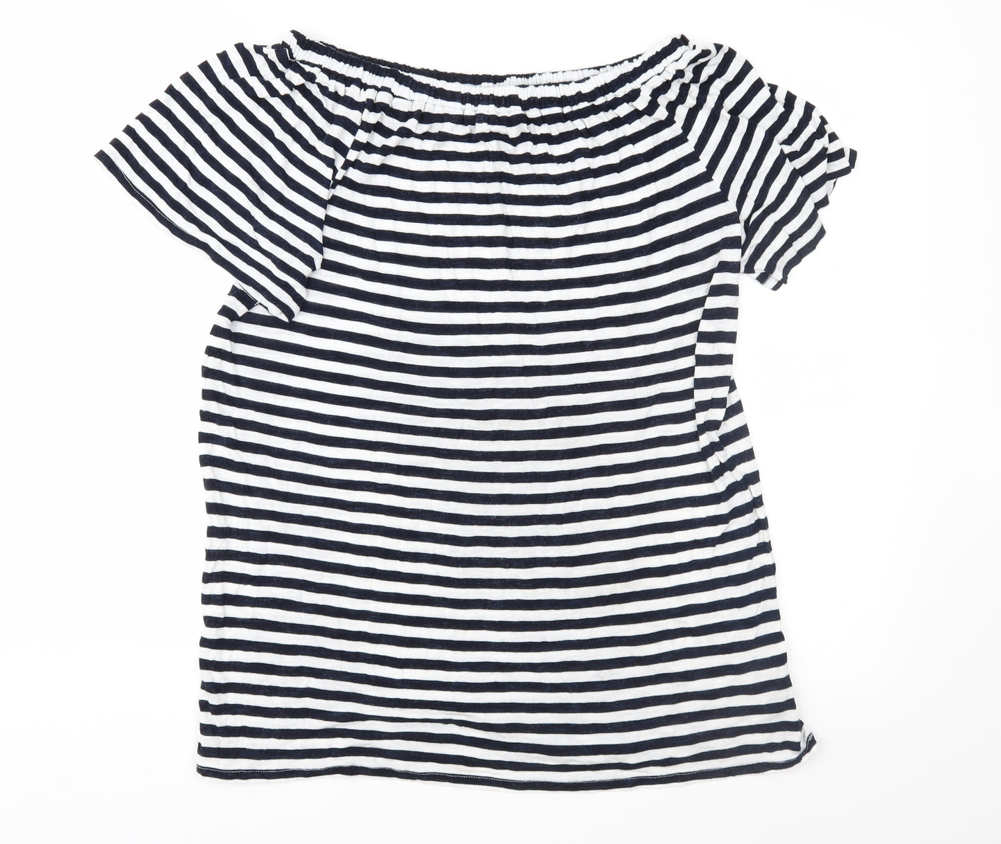 George Womens Blue Striped Jersey Basic T-Shirt Size 14