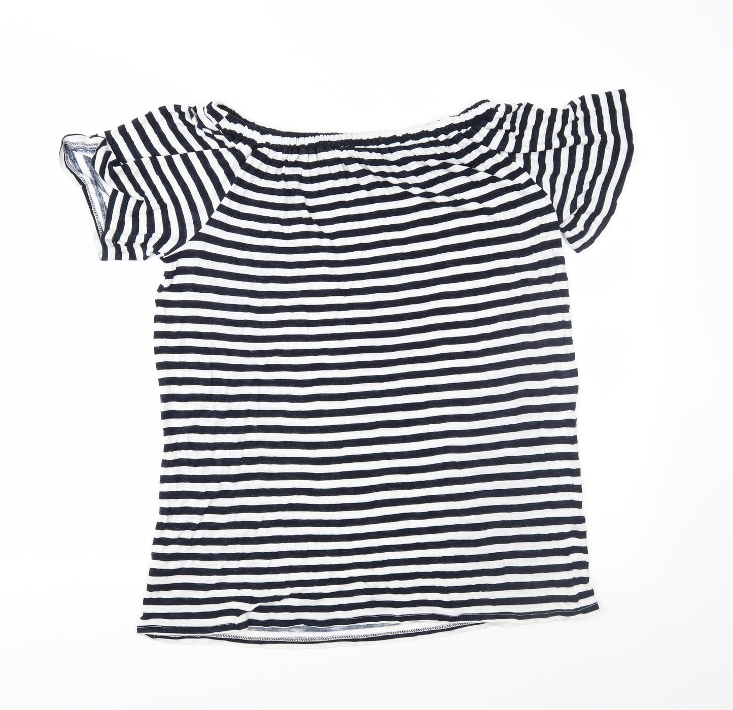 George Womens Blue Striped Jersey Basic T-Shirt Size 14