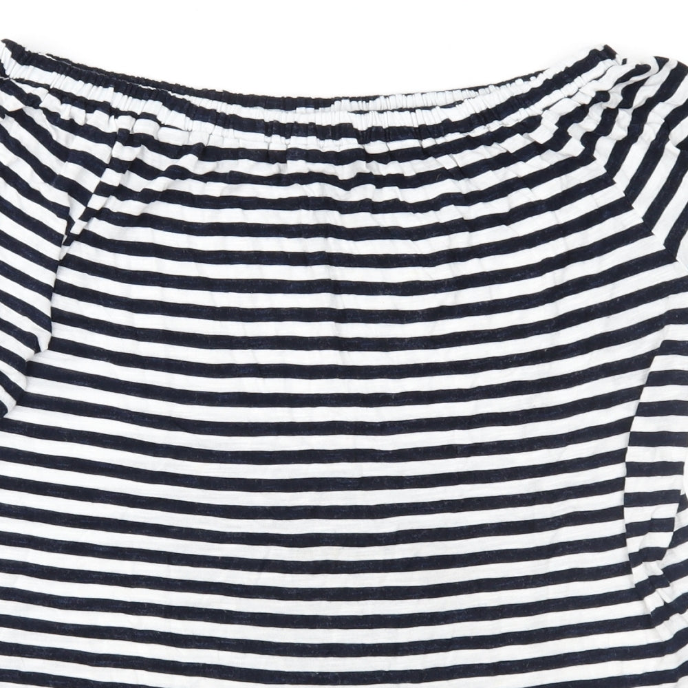 George Womens Blue Striped Jersey Basic T-Shirt Size 14
