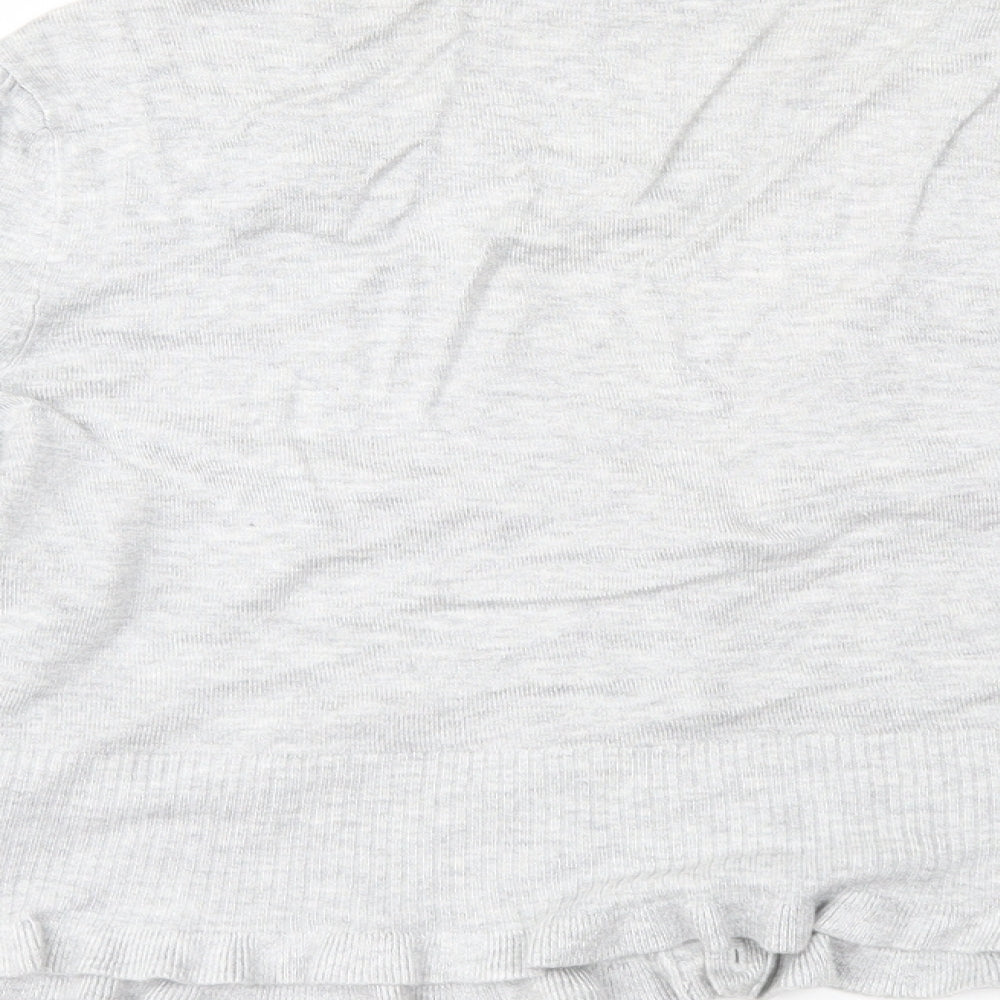 New Look Womens Grey  Knit Cardigan Jumper Size 14