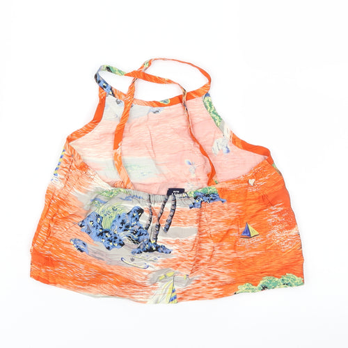 Gap Girls Orange Geometric  Cropped Blouse Size M