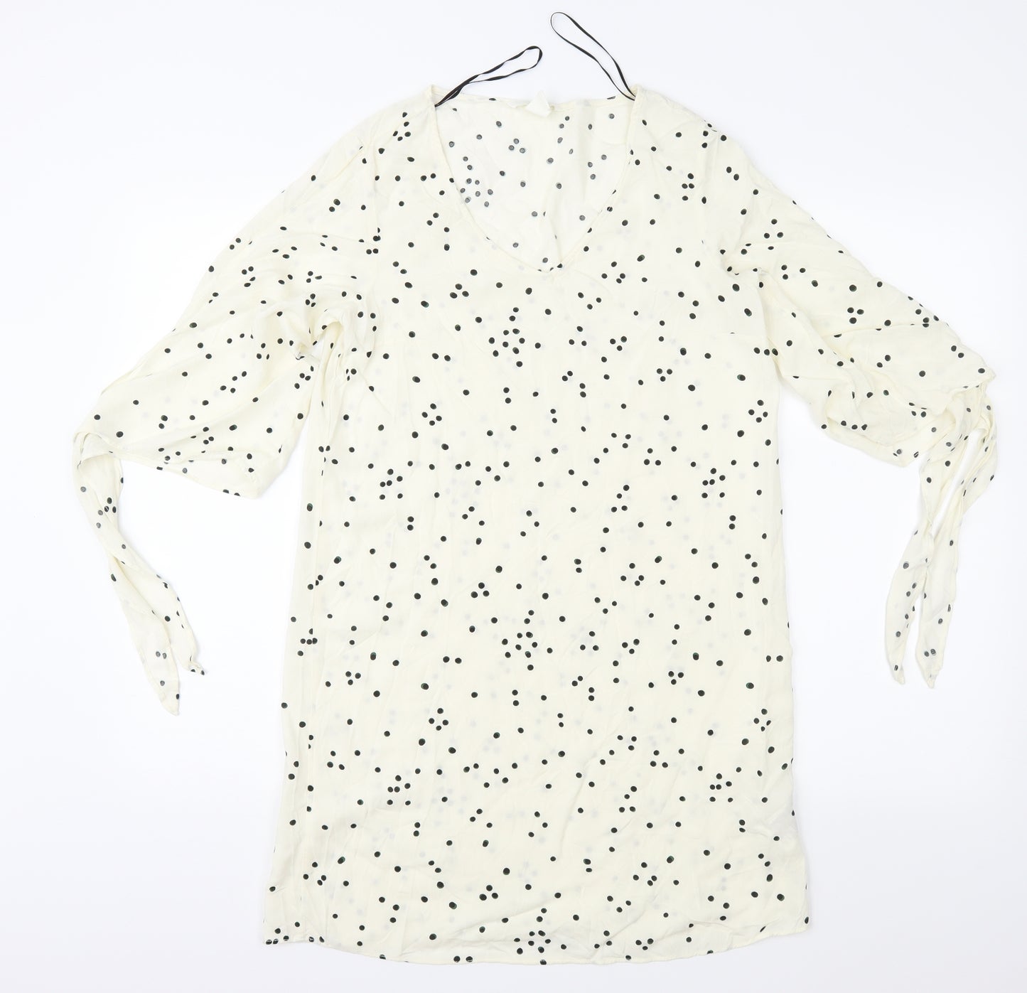 H&M Womens Ivory Polka Dot  Shift  Size 6