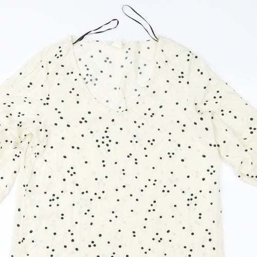 H&M Womens Ivory Polka Dot  Shift  Size 6
