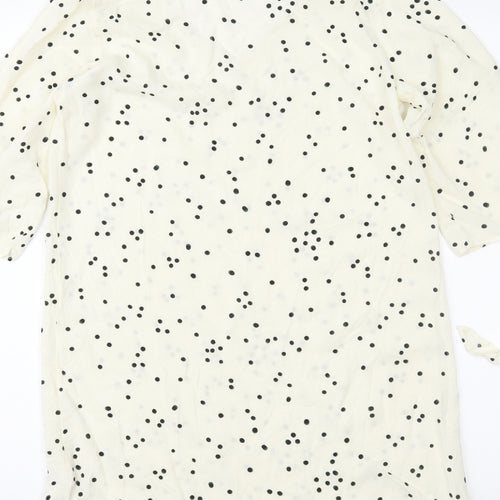 H&M Womens Ivory Polka Dot  Shift  Size 6