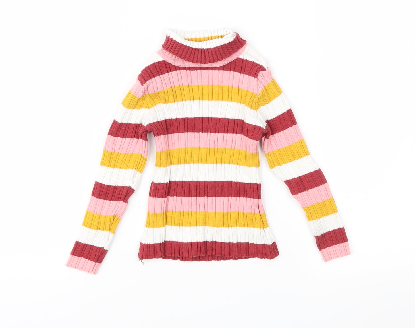 Nutmeg Girls Pink Striped Knit Pullover Jumper Size 2-3 Years