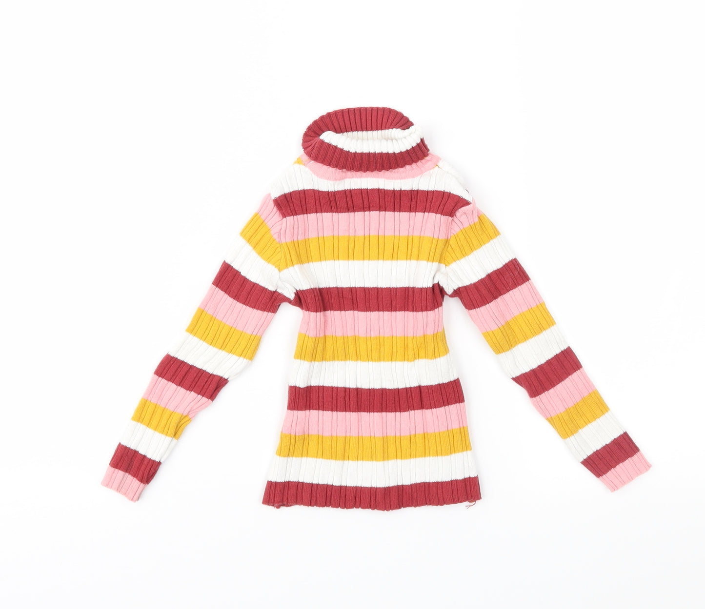 Nutmeg Girls Pink Striped Knit Pullover Jumper Size 2-3 Years
