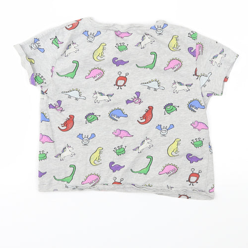 NEXT Boys Grey Geometric Jersey Basic T-Shirt Size 9 Years
