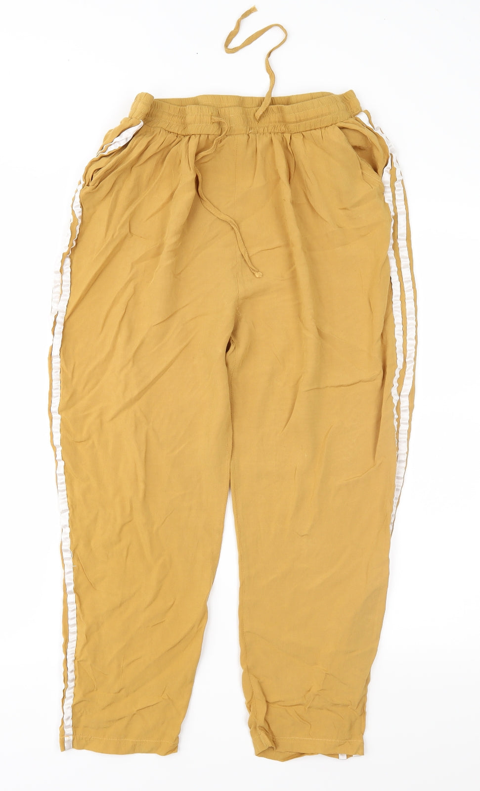 PRETTYLITTLETHING Womens Brown   Cropped Trousers Size 14 L23 in