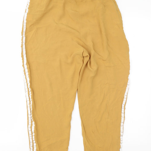 PRETTYLITTLETHING Womens Brown   Cropped Trousers Size 14 L23 in