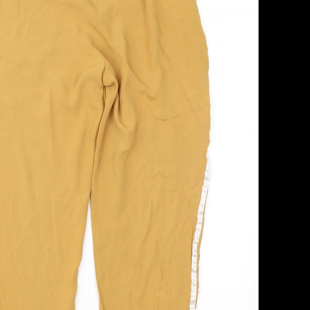 PRETTYLITTLETHING Womens Brown   Cropped Trousers Size 14 L23 in