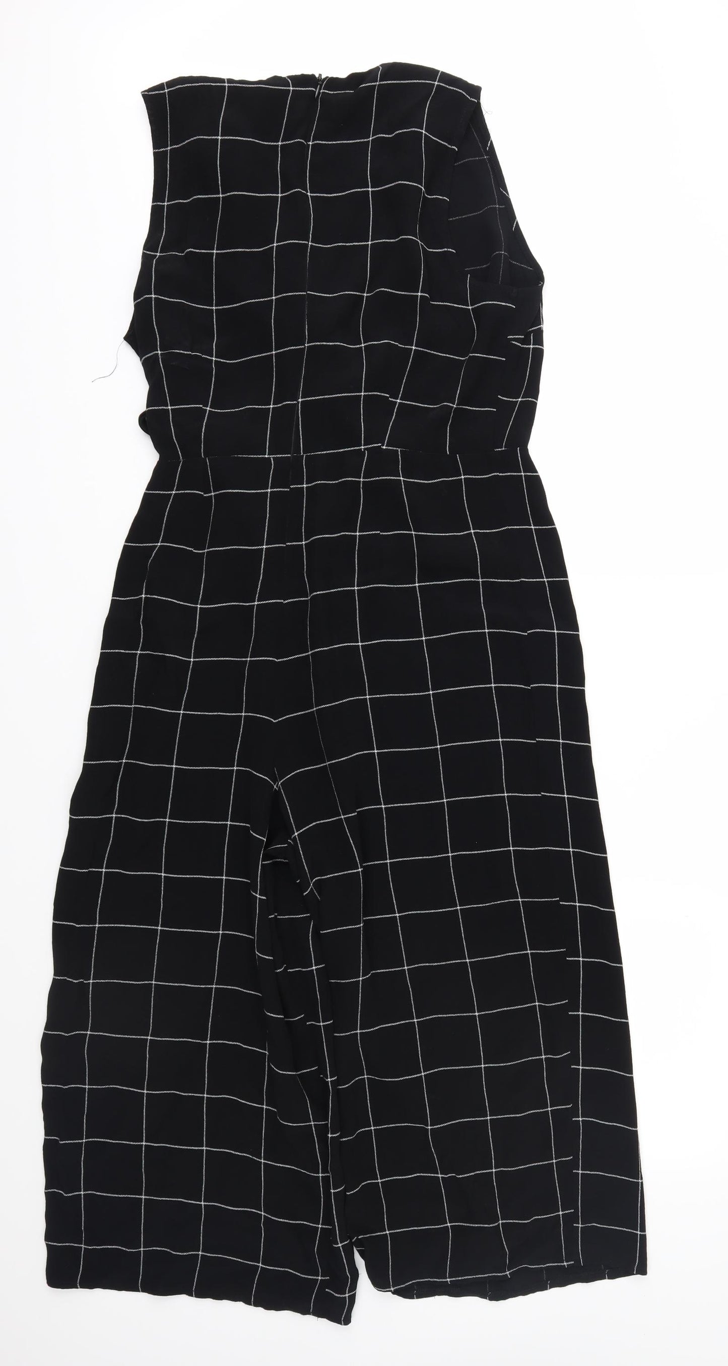 F&F Womens Black Check  Jumpsuit One-Piece Size 14 L20 in
