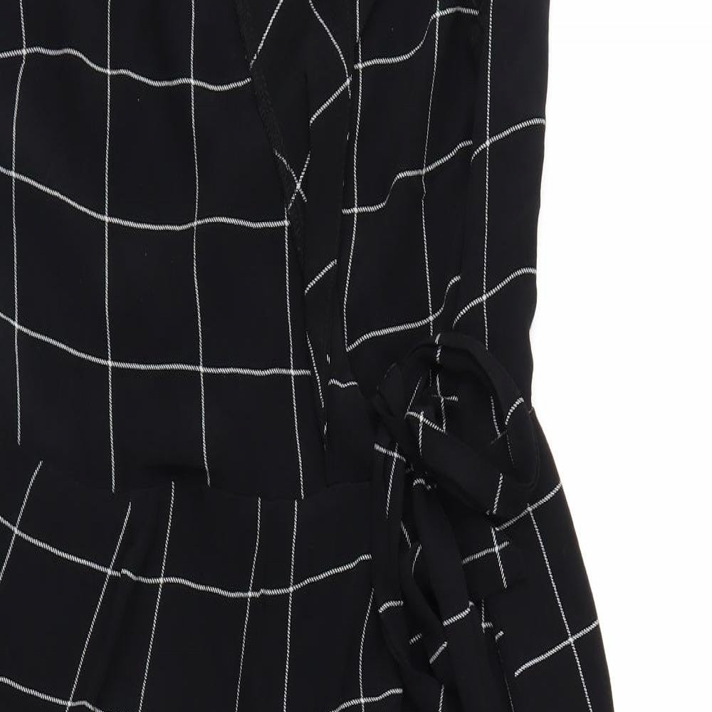 F&F Womens Black Check  Jumpsuit One-Piece Size 14 L20 in