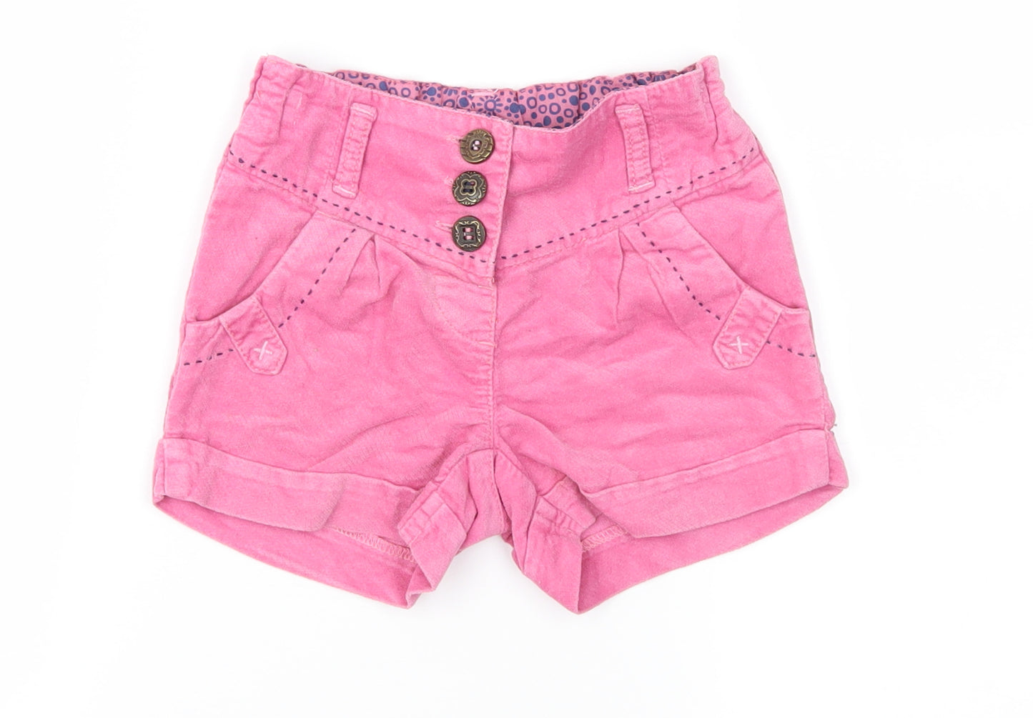 NEXT Girls Pink  Velvet Cropped Trousers Size 12-18 Months
