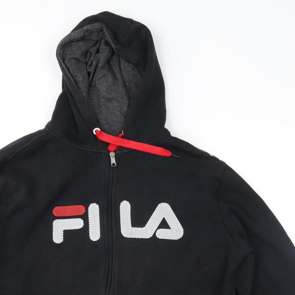 Filo Mens Black   Full Zip Hoodie Size L