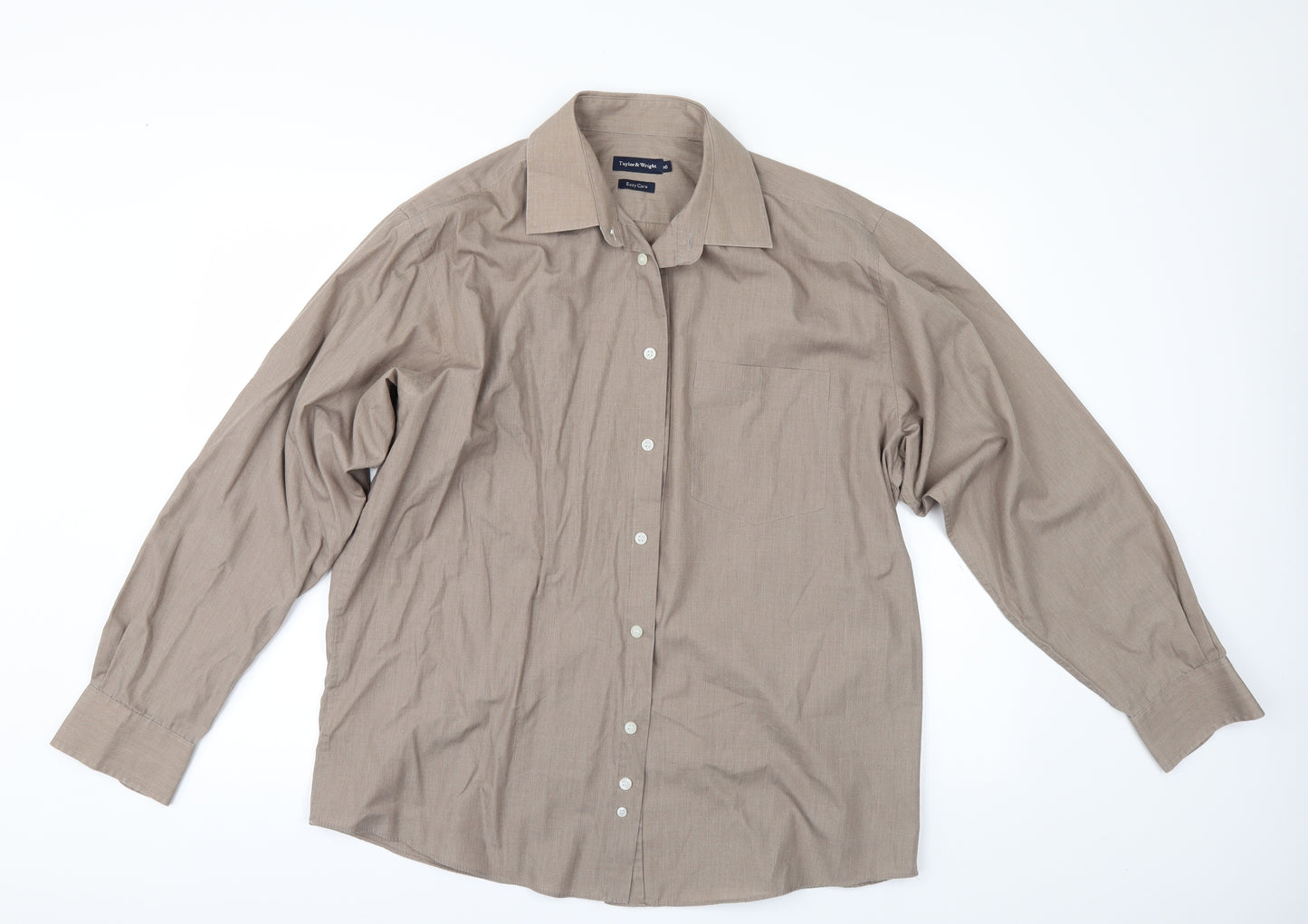 Taylor & Wright Mens Beige    Button-Up Size 16