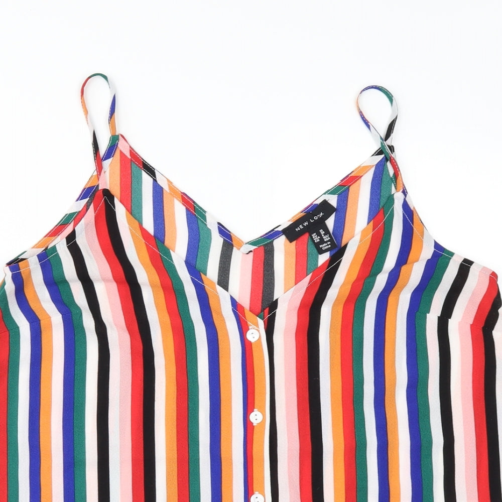 New Look Womens Multicoloured Striped  Camisole T-Shirt Size 10