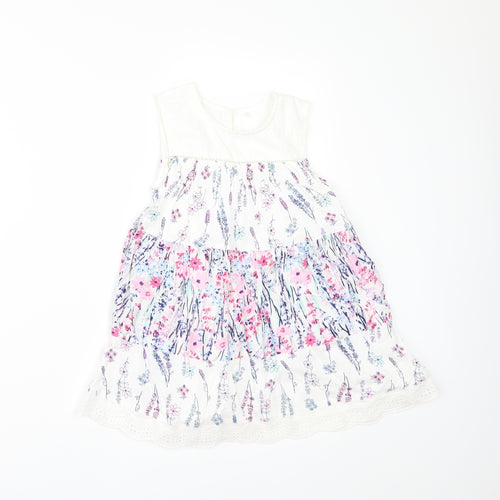 George Girls White Floral  A-Line  Size 5-6 Years