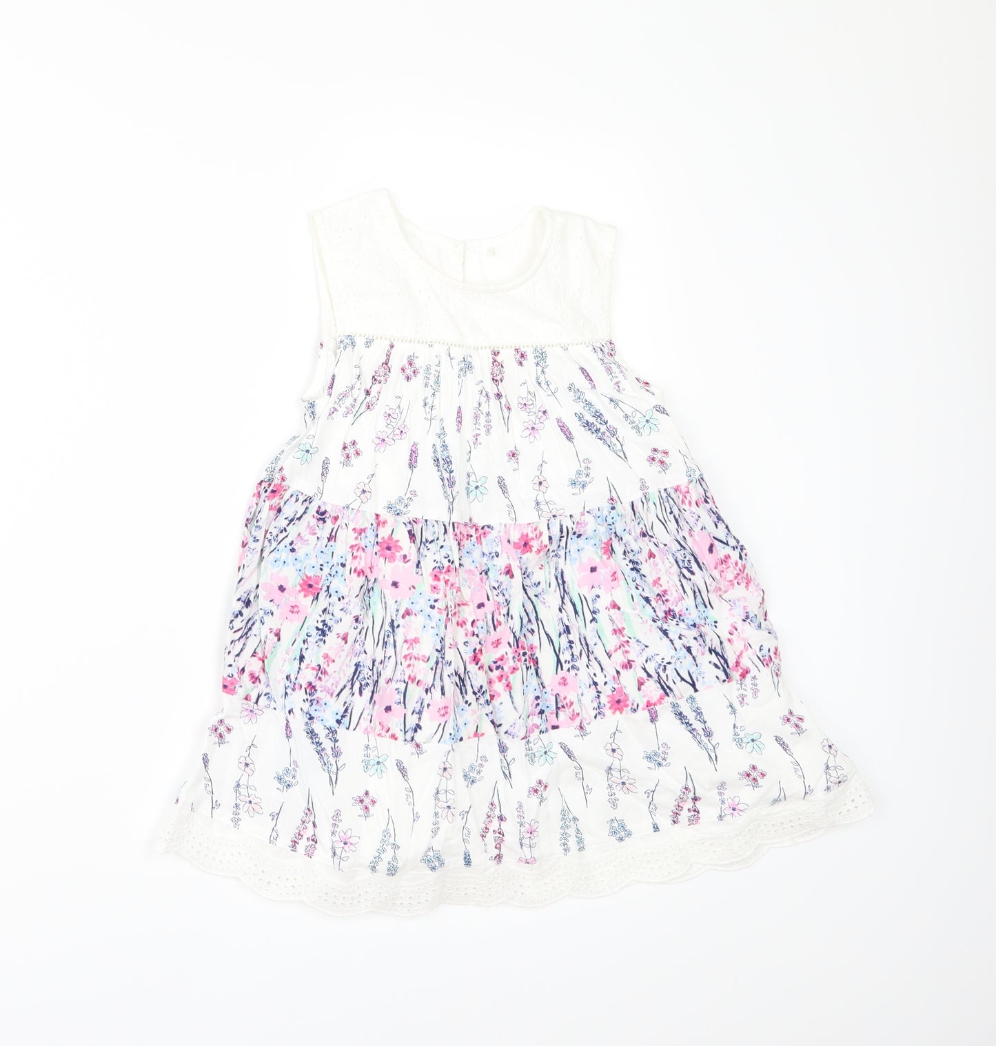 George Girls White Floral  A-Line  Size 5-6 Years