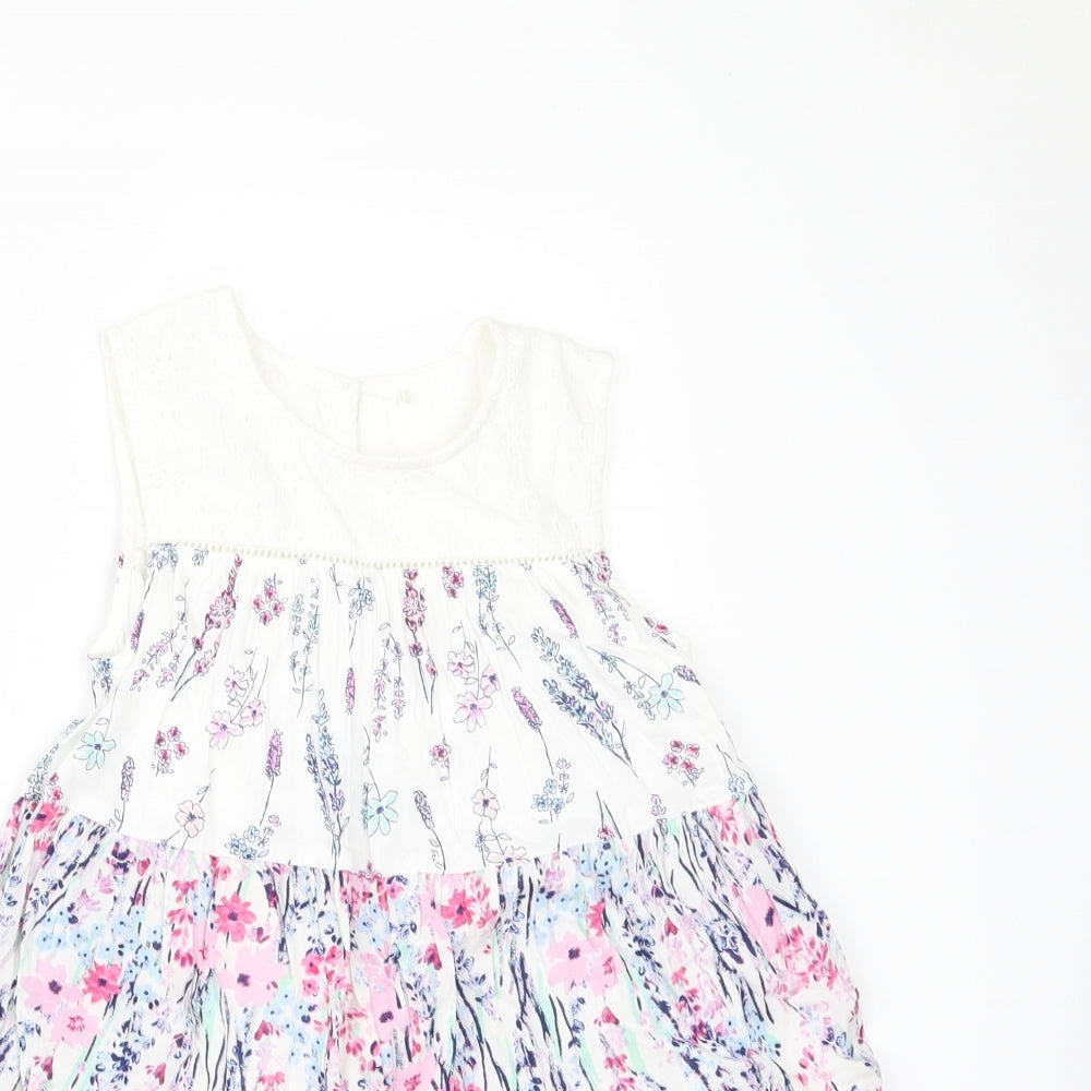 George Girls White Floral  A-Line  Size 5-6 Years