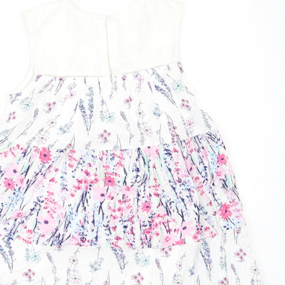 George Girls White Floral  A-Line  Size 5-6 Years