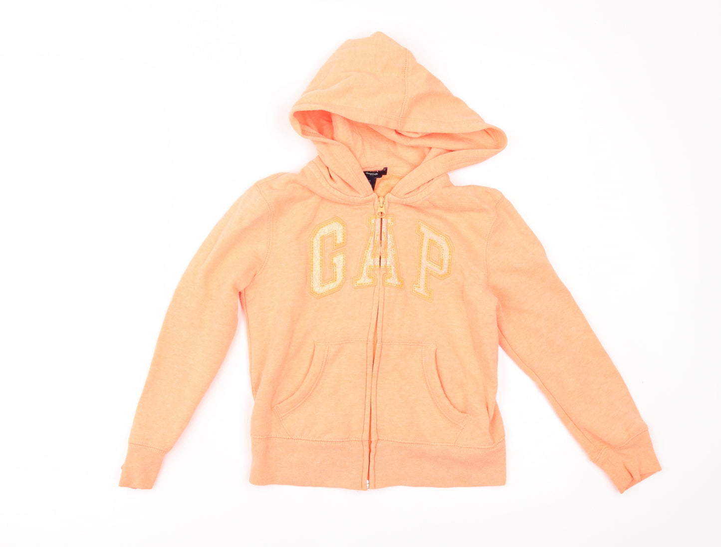 Gap Girls Orange   Full Zip Hoodie Size 6-7 Years