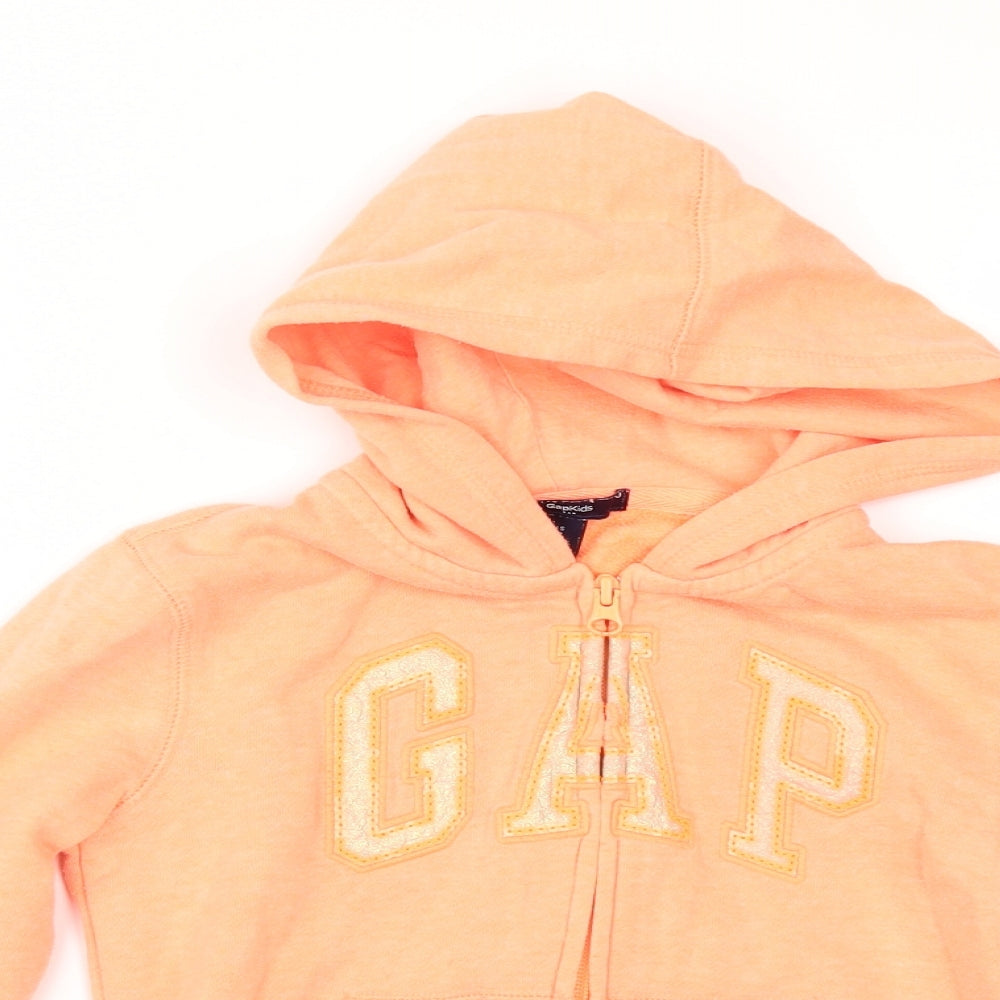 Gap Girls Orange   Full Zip Hoodie Size 6-7 Years