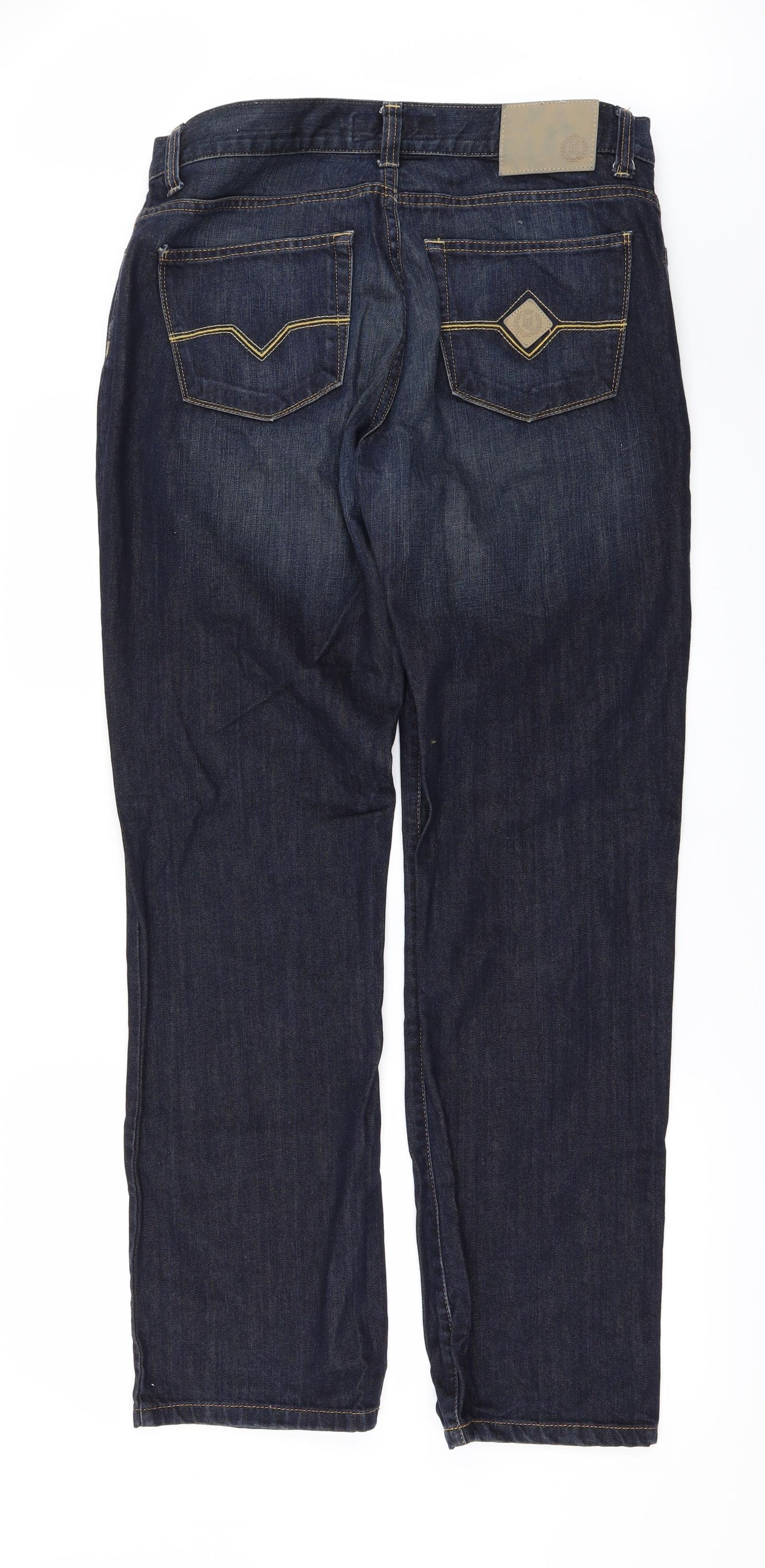 Henri Lloyd Mens Black  Denim Straight Jeans Size 34 in L33 in