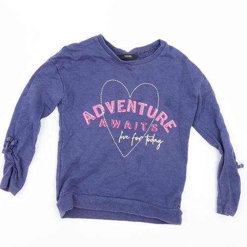 George Girls Blue   Pullover Sweatshirt Size 6-7 Years