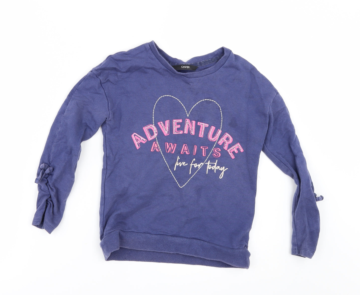 George Girls Blue   Pullover Sweatshirt Size 6-7 Years