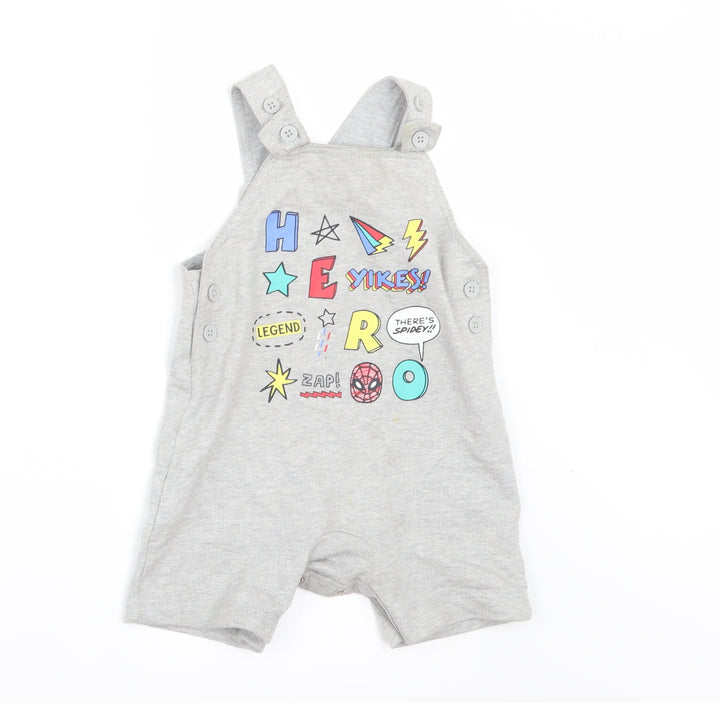 George Boys Grey Dungaree One-Piece Size 6-9 Months