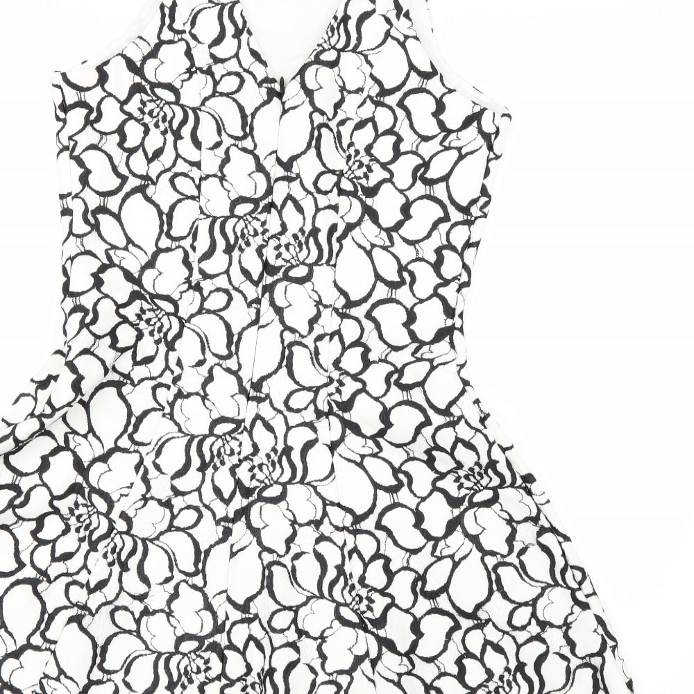 NEXT Womens White Floral  Skater Dress  Size 8