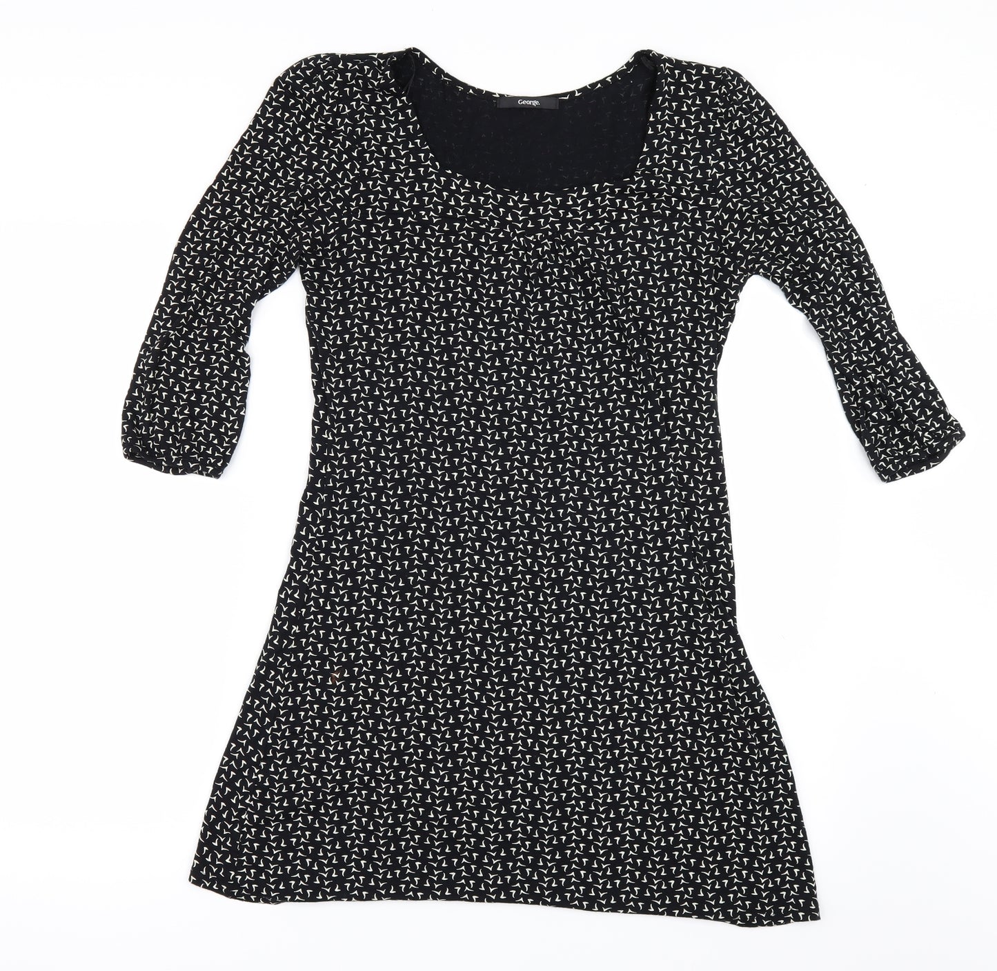 George Womens Black Geometric  T-Shirt Dress  Size 10