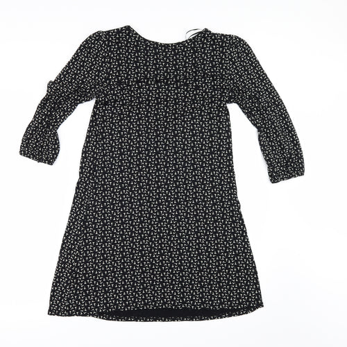 George Womens Black Geometric  T-Shirt Dress  Size 10
