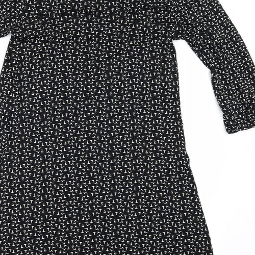 George Womens Black Geometric  T-Shirt Dress  Size 10