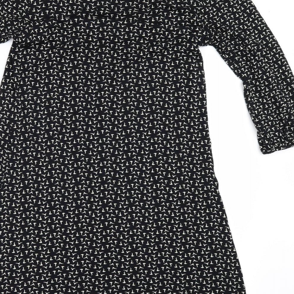George Womens Black Geometric  T-Shirt Dress  Size 10